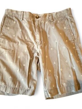 Amazon Essentials Khaki Anchor Print Flat Front Shorts